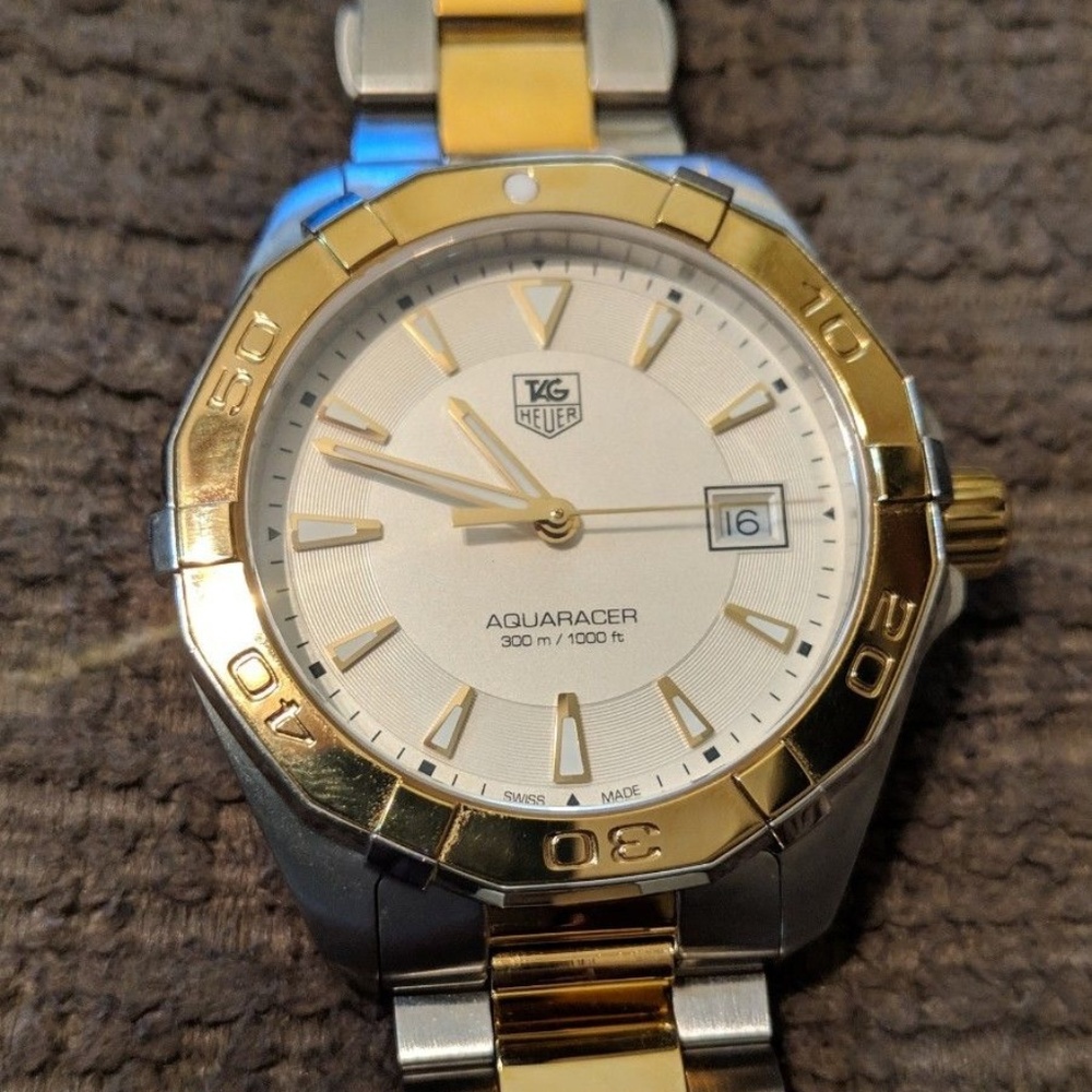 Tag Heuer AQUARACER 300m 41mm Gold Bezel WAY1120